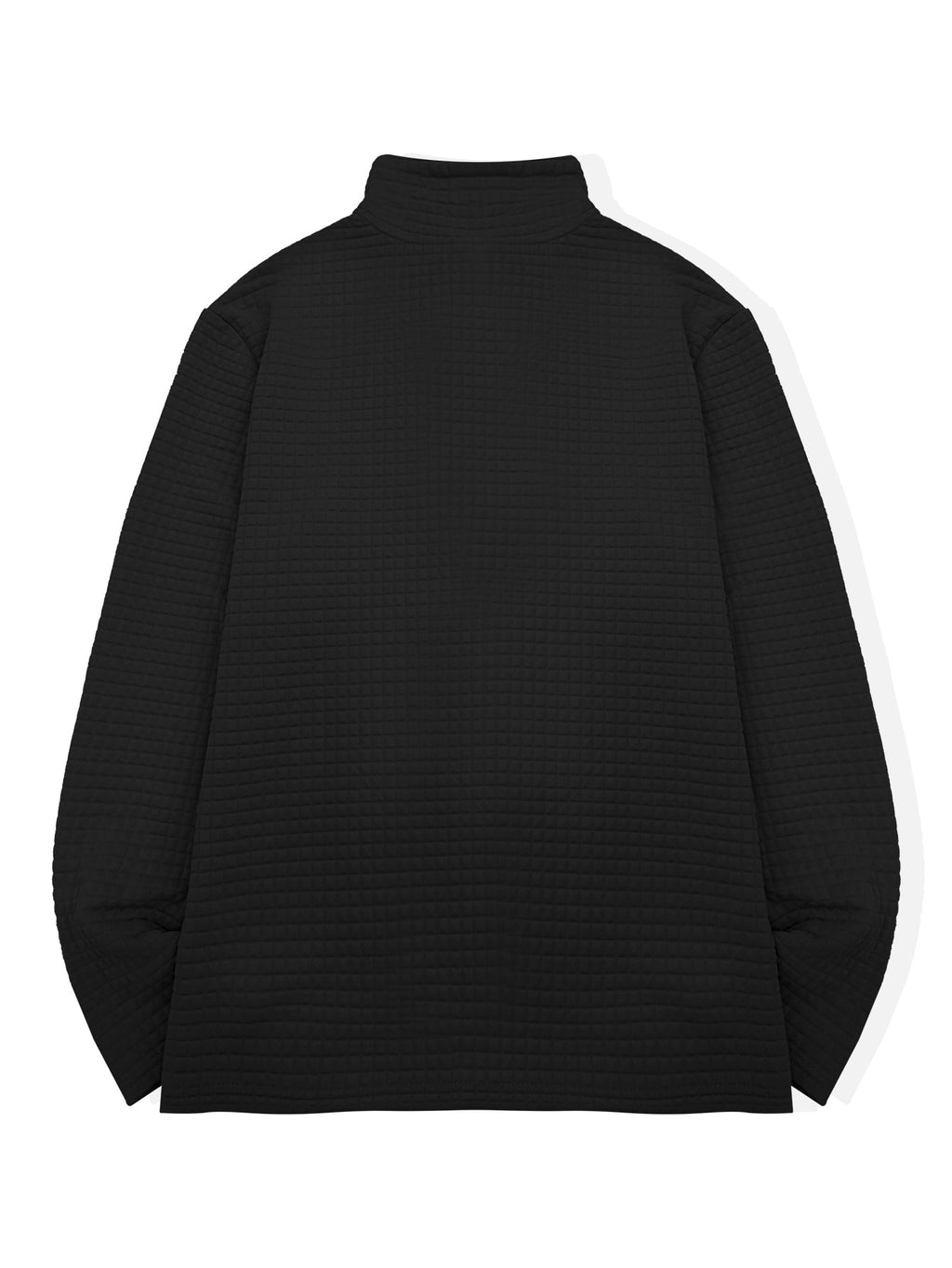 HOONIGAN Men's Printed Half-Zip Fashion Waffle Knit Texture Autumn/Winter Simple Casual Versatile Sporty POLO Shirt Sweatshirt, New Autumn/Winter Long-Sleeve Lapel Top, Comfortable and Breathable Fabric, Valentine's Day Gift, Preferred Birthday Gift - Black