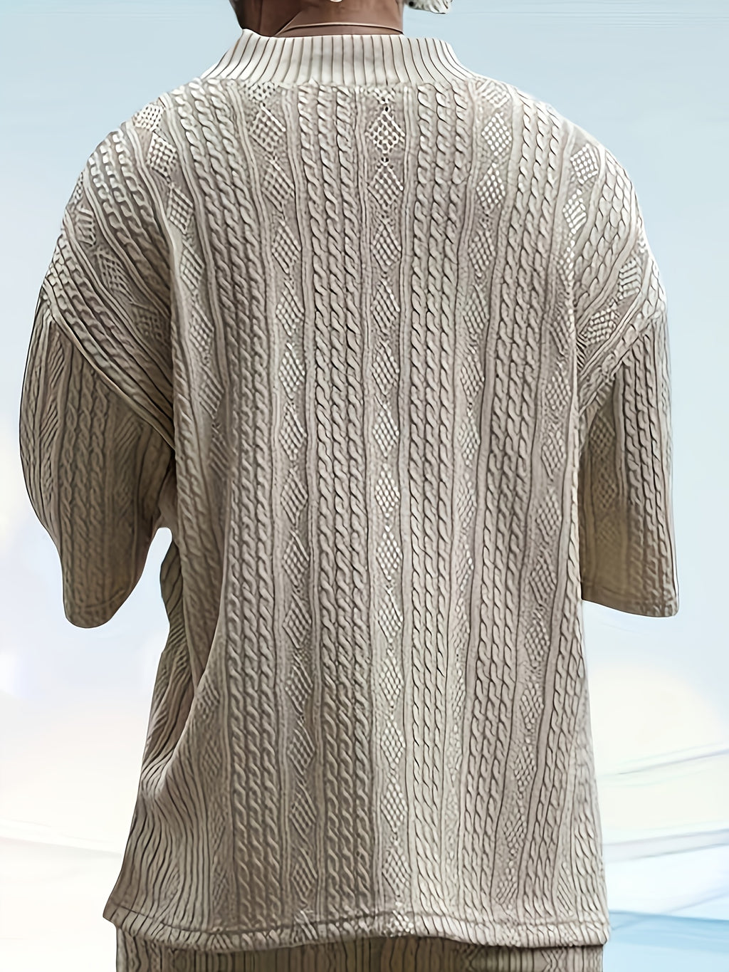 Men's Casual and Comfortable Outdoor Daily Sports Simple and Fashionable Youth High-quality Handsome American Versatile Knitted T-shirt Men's Summer Loose V-neck Sports Solid Color T-shirt Men - Camel