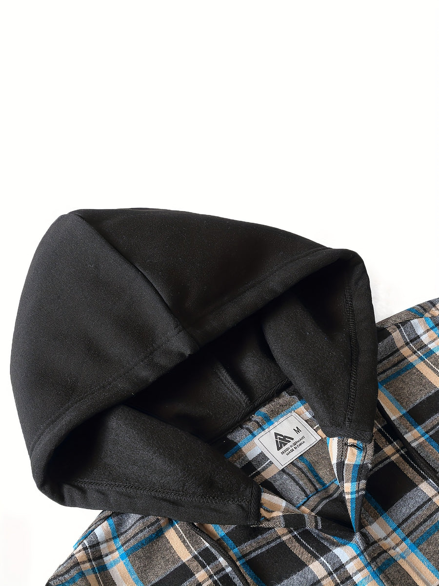 Men's Hooded Sweatshirt - Grid 2