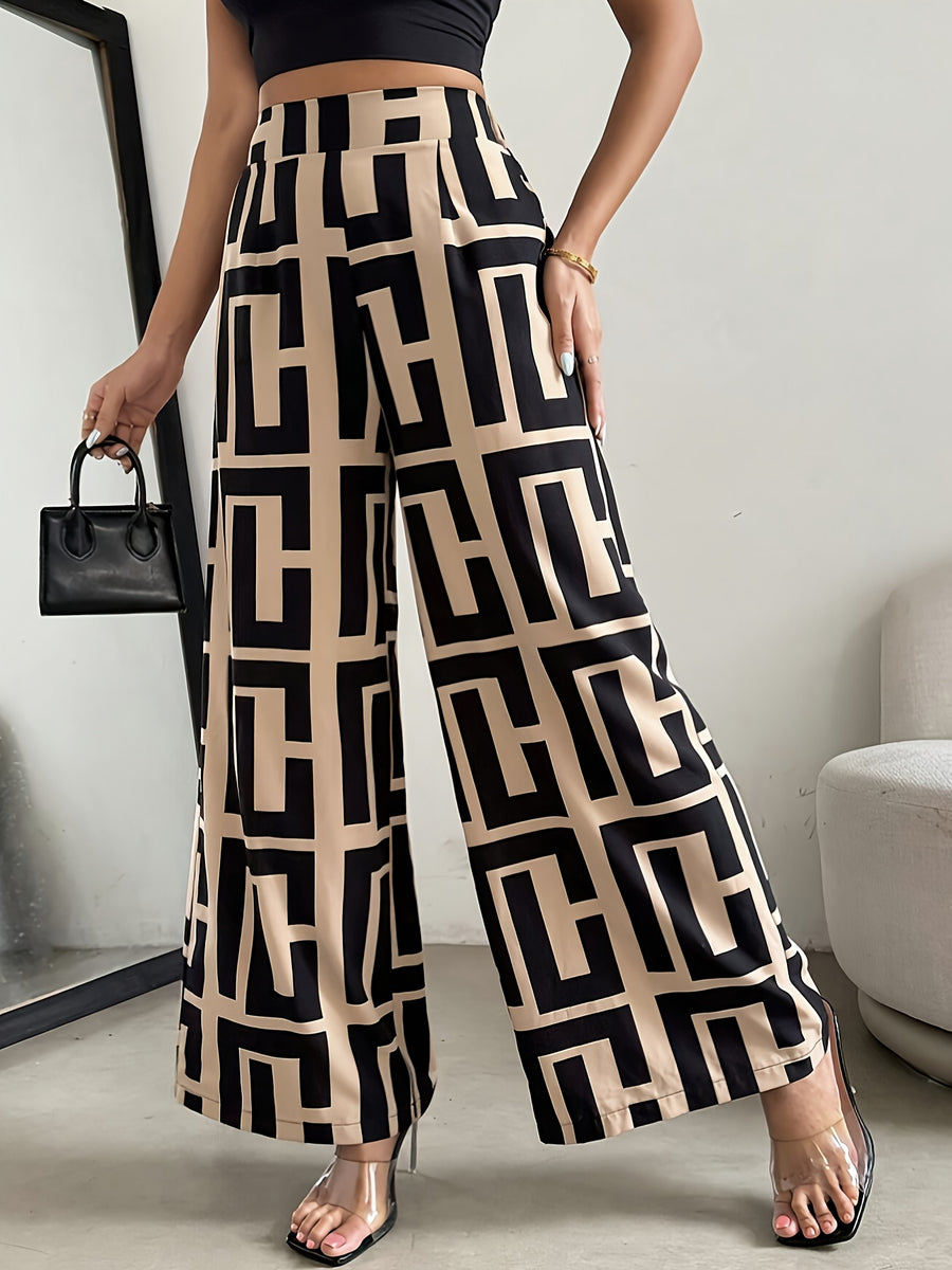Fashionable Striped Long Pants for Women - Khaki