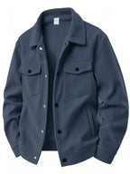 Men's Corduroy Lapel Jacket 3pcs Set, Multi-Pocket Single-Breasted Casual Shirt-Style Outerwear, Vintage Loose Fit Daily Commute Outfit Set, Gift Box Not Included - Black+Army Green+Blue