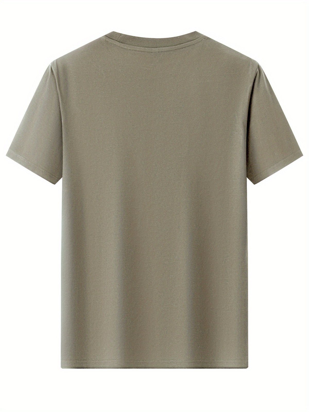 100%  Men's T-Shirt, Summer Lightweight Breathable Sweat Absorbent for Outdoor and Home Wear - Khaki