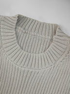 Men'S Autumn Winter Long Sleeve Round Neck Sweater, Versatile Basic Top, Casual Style for Daily Wear, Knit Pullover - Khaki