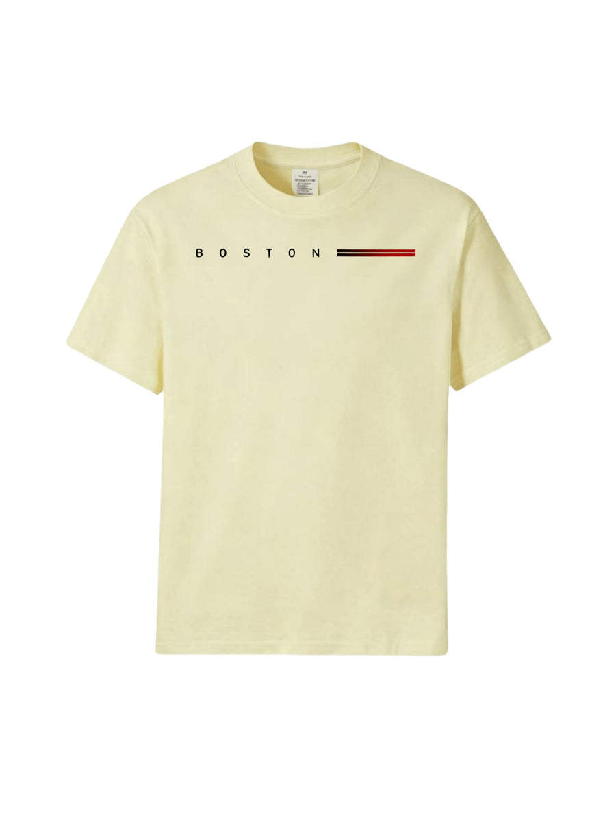 Heavyweight Men's 100% Pure Cotton Crew Neck Printed T-Shirt, a Stylish and Versatile High-Quality Top, an Essential for Daily Wear, Street Jogging, and Other Casual Outfits - Apricot