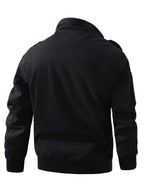 [Pearson OBM] Men'S Jacket, Athletic Jacket, Warm Jacket, Fall Jacket for Men, Outdoor Military Style Plus Size Student Training Outfit, Climbing Sports Wear, Air Force Jacket, Men'S Flight Suit - Black