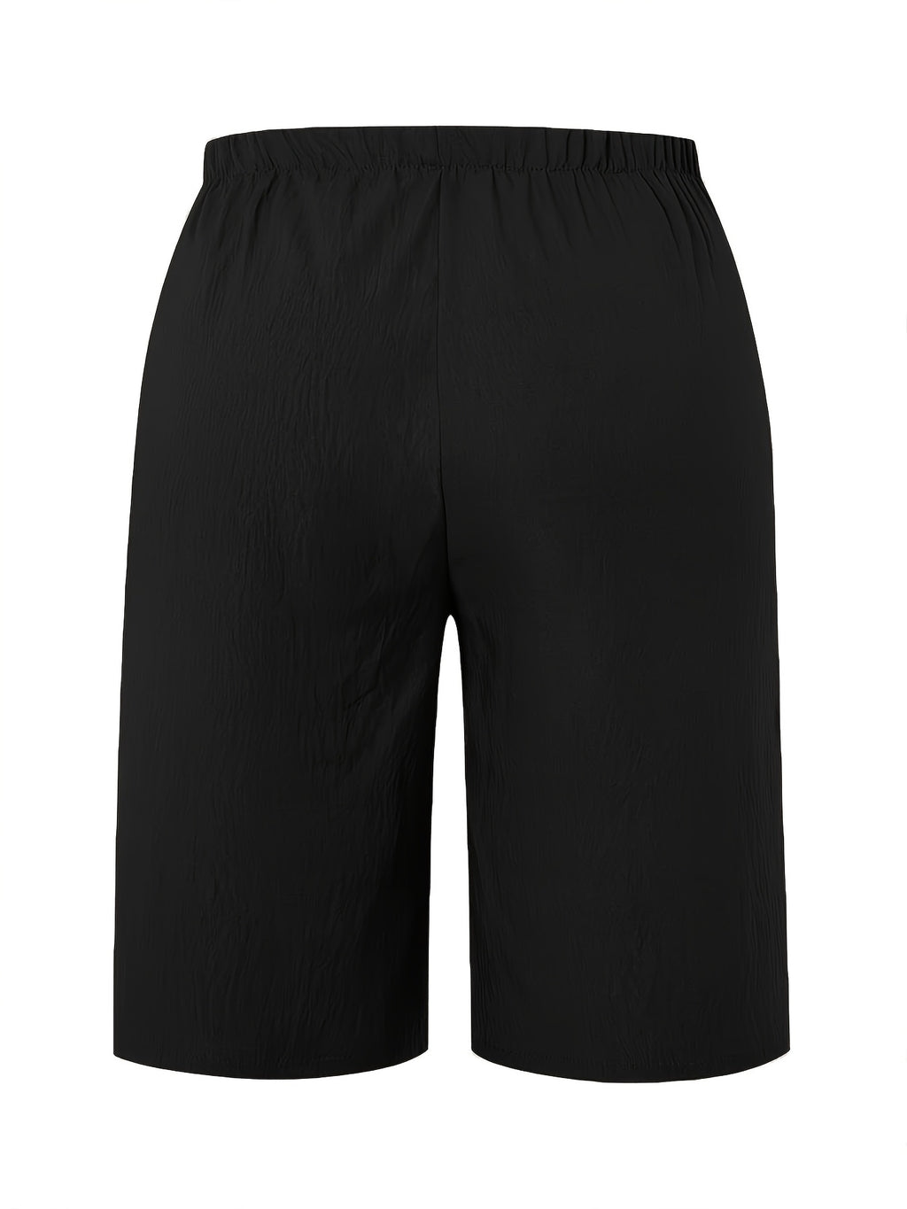 3-Pack Women'S Casual Shorts Pretty Personalized Print Pants Two Front Pocket Design Easy Bow Decoration Wide Leg 5-Point Pants Women'S Casual Outdoor Casual Beach Mid-Length Pants Comfortable Loose Commuting Versatile Shorts - Black+black+black