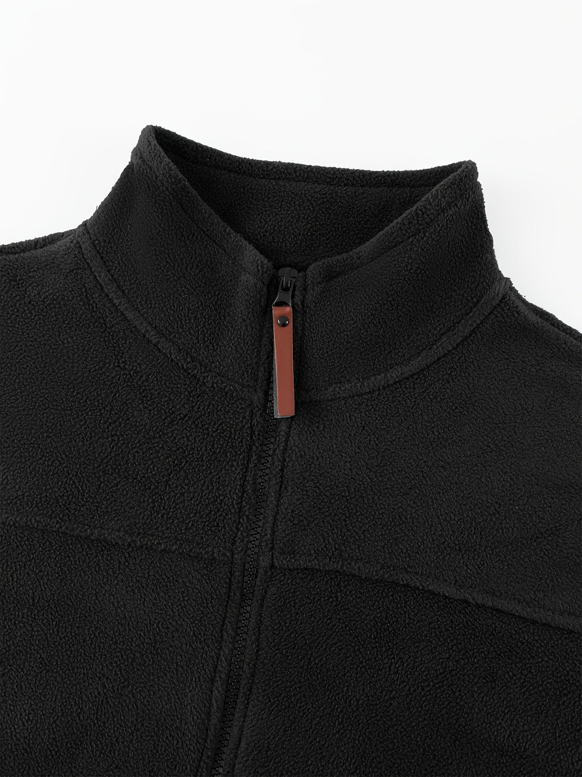 Men's Knitted Zip-Up Cardigan, Autumn/Winter Men's Jacket, Small Stand-Up Collar Design, Can Be Worn Alone or as a Layering Piece, Two-in-One Design with Pockets, Simple and Versatile, Men's Warm Sweater Cardigan - Black