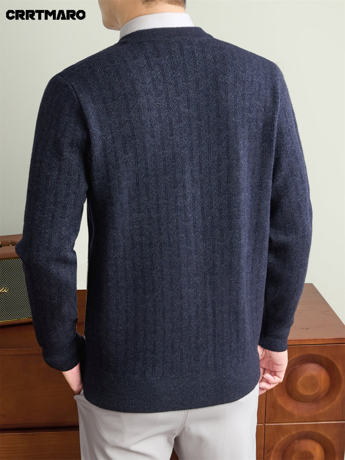 Men'S Thick V-Neck Knit Cardigan, Warm Casual Layering Top for Fall And Winter - Medium Gray