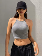 Women'S Sexy Tank Top - Silvery Grey