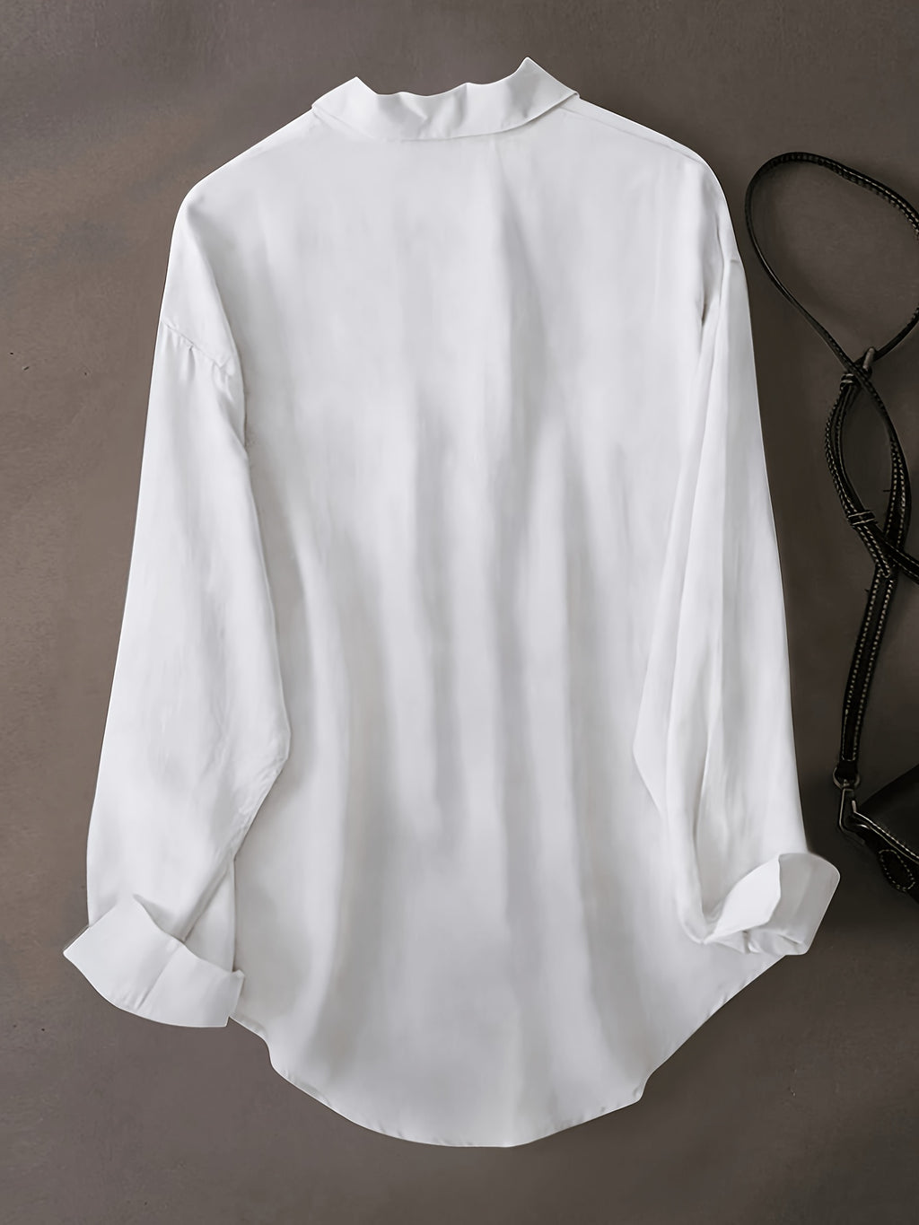 Women'S Classic Solid Color Casual Shirt - White
