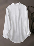 Women'S Classic Solid Color Casual Shirt - White