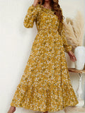 Fashionable Elegant Waist-Defining Casual Long Dress/Multi-Supply - Mixed colors