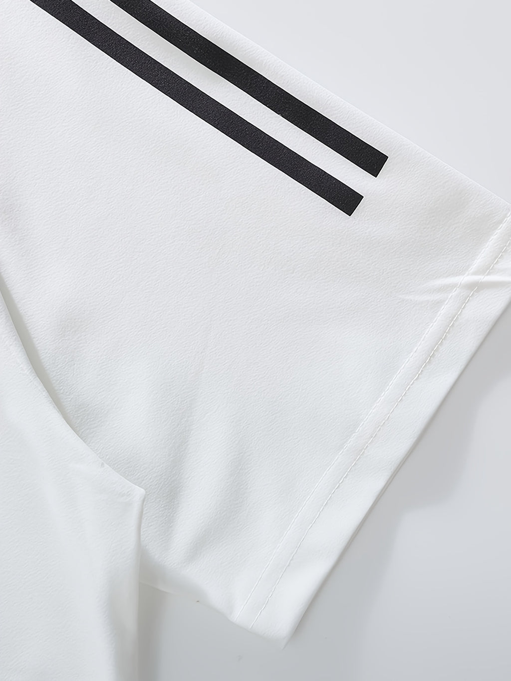 Summer Men'S Striped Street Style T-Shirt Casual Hip-Hop Round Neck Men'S Retro with Print Color-Block Collar Top Athletic Striped Short Sleeve - White