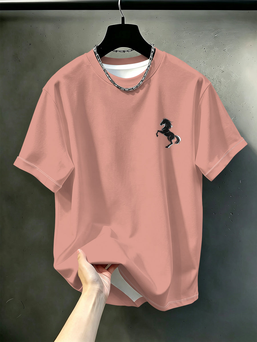 Men' Heavyweight Oversized T-Shirt - Vintage American Streetwear Short Sleeve Round Neck Tee, Loose Fit Breathable Base Layer Suitable for Daily Commuting, Outfits & Layering, Machine Washable Casual Wardrobe Essential - Mixed Color 2