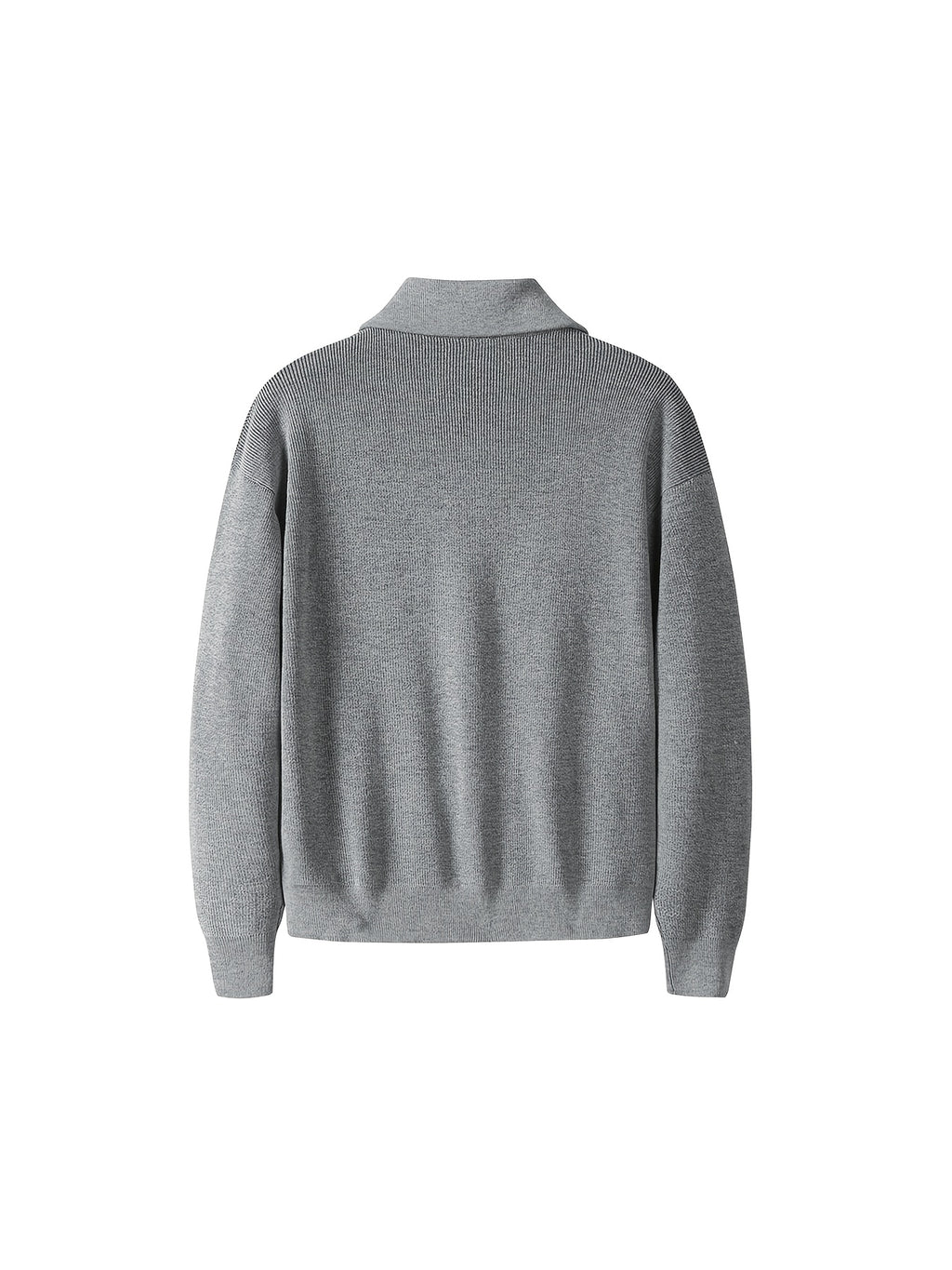 Men's Solid Color Lapel Cardigan Sweater - Machine Washable Winter Knitwear with Lapel Collar, Non-Stretch Suitable for Everyday Casual Wear, Office & -Casual Outfits, Regular Fit for Body Types - Grey