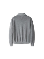 Men's Solid Color Lapel Cardigan Sweater - Machine Washable Winter Knitwear with Lapel Collar, Non-Stretch Suitable for Everyday Casual Wear, Office & -Casual Outfits, Regular Fit for Body Types - Grey