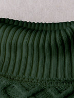 Vica-Style High-Neck Sweater, Loose And Solid Color Design for Autumn And Winter, Suitable for Home, Leisure, And Commuting - Dark Green