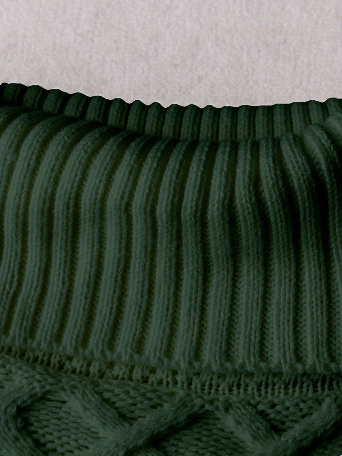 Vica-Style High-Neck Sweater, Loose And Solid Color Design for Autumn And Winter, Suitable for Home, Leisure, And Commuting - Dark Green