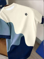 Printed Design-Not Textured] 2026 Summer New Men's Short Sleeve T-Shirt Men's Color-Block Round Neck Casual Short Sleeve T-Shirt - Mixed Color 4