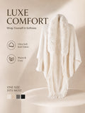 Women's Loose-fitting, Batwing-sleeve, Cape-style Cardigan; a Reversible Wrap with a Shawl Collar-a Stylish Piece for Casual Attire and a Great Gift for Autumn and Winter. - Beige