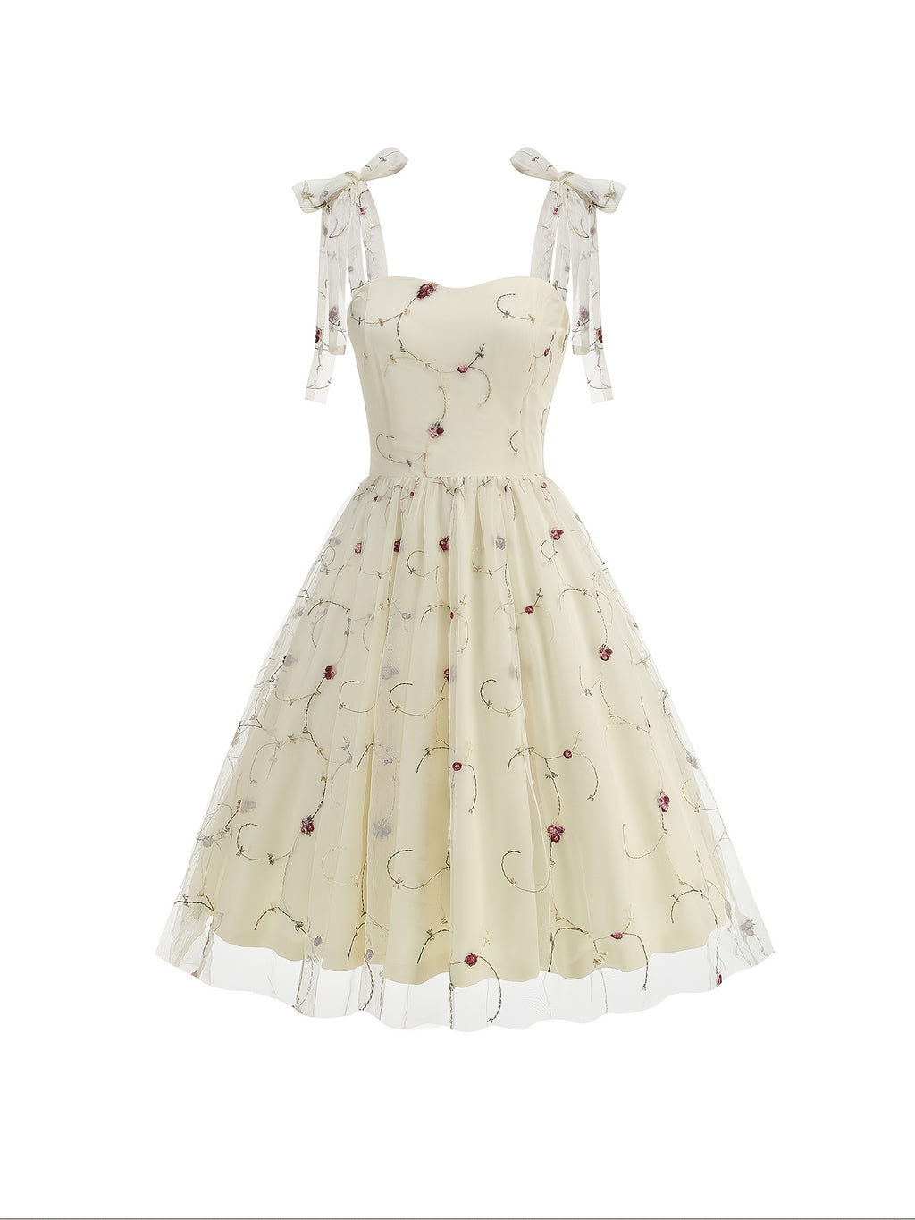 Women'S Princess Dress, Chic Summer Waist-Cinching Tube Top Hepburn Style Cami Dress, Vintage - Apricot