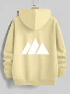 Men'S Hoodie Geometric Mountain Print Pullover Hooded Long Sleeve Oversized Fit Casual Streetwear Daily Comfortable Fall Winter Factory Direct Shipping - Apricot