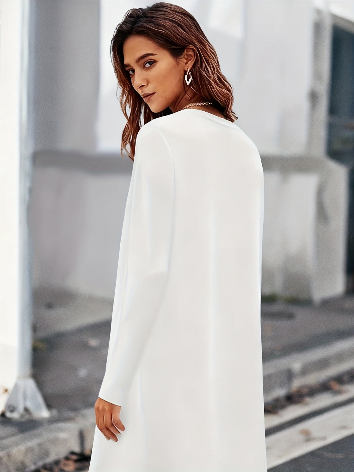 Cardigan Mid-Length Spring Summer Autumn Top Women'S Casual Versatile Elegant Party Holiday Festive Jacket - White