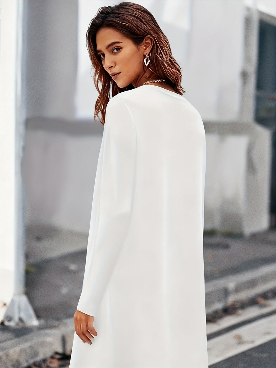 Cardigan Mid-Length Spring Summer Autumn Top Women'S Casual Versatile Elegant Party Holiday Festive Jacket - White