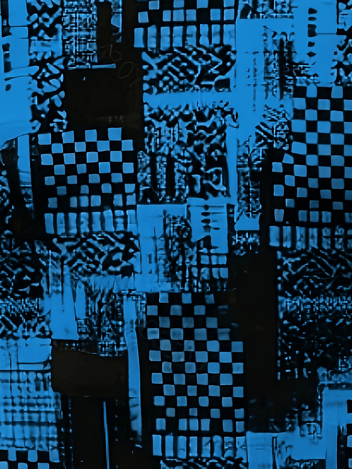 2026 Men'S All-Match Breathable Comfortable New Casual Top, Black Gray Blue Plaid Patchwork Print T-Shirt, Men'S Round Neck Short Sleeve Business Casual Top, Low-Key Premium, Plaid Patchwork, Abstract Lines, Dark Tone Texture, Daily Casual Wear - Style 7