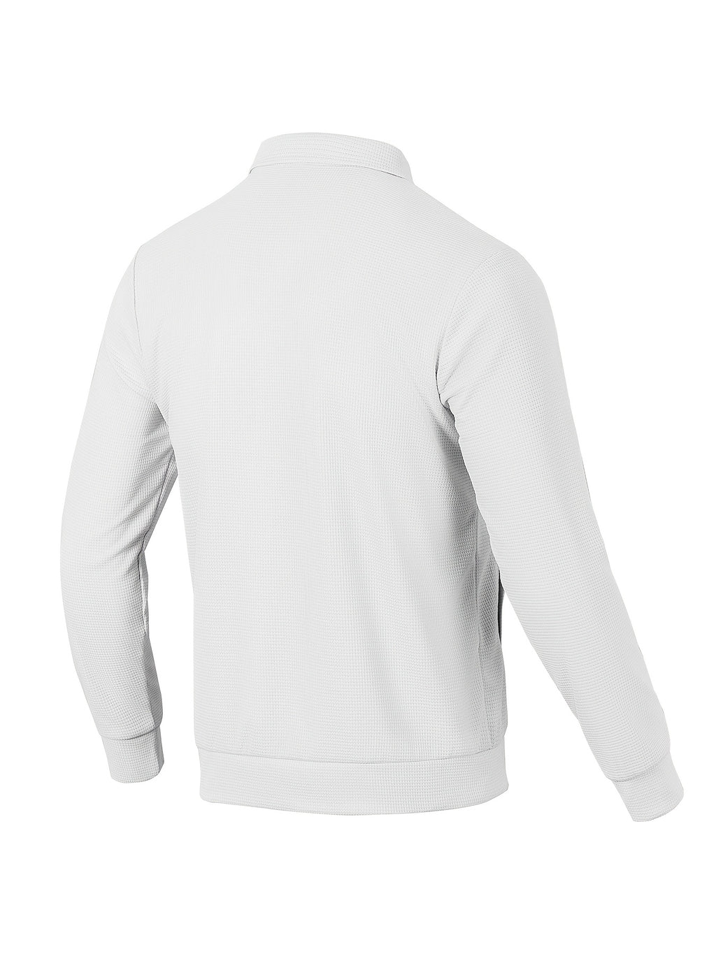 [Pearson OBM] Spring/Autumn New Men'S Solid Color Lapel Waffle Outdoor Sports Comfortable Breathable Men'S Jacket Long Sleeve Button-Up Jacket (Random Print) - White