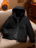 2025 New Heavy Jacket Autumn Winter Thick Warm Direction Very Thick Coat Men'S Fashion Hooded Cold-Proof Jacket Multi-Pocket Outdoor Activity Top in Stock - Black