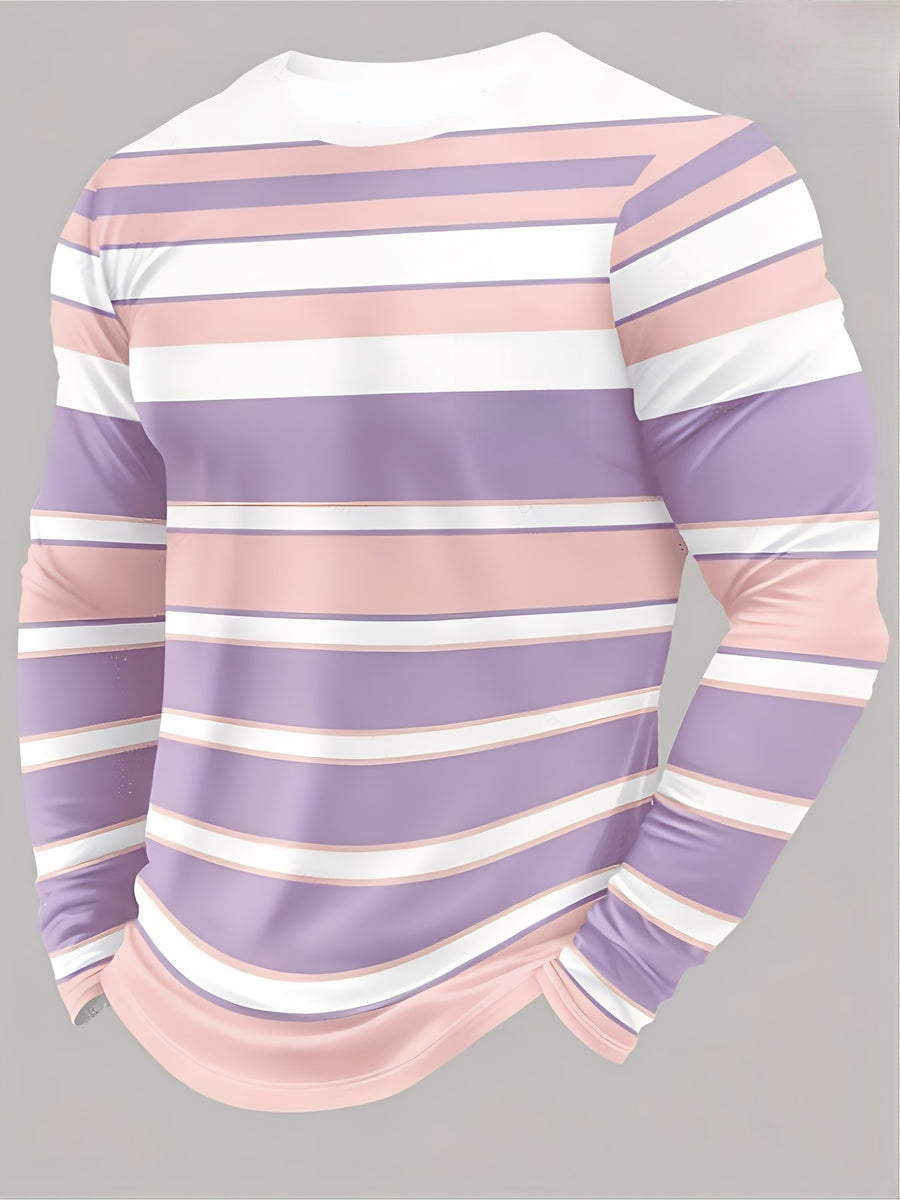 [Printed Design-Not Textured] Men'S Long Sleeve T-Shirt Men'S Breathable Comfortable Casual Sports Base Layer Top Men - Mixed Color 4