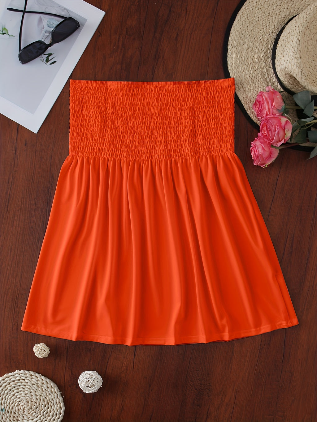 Women's Sexy Fashion Satin Off-Shoulder Crop Tube Top - orange yellow