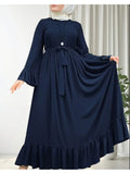 Women's Maxi Dress, Elegant and Casual All-Season Dress for Daily and Formal Occasions, Machine Washable - Blue