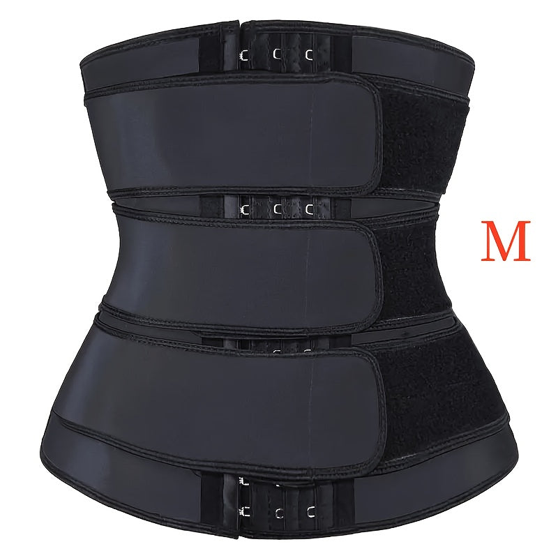 Women's Black Waist Trainer, Abdominal Shaper and Sweat-Absorbing Belt, Adjustable Waist Cincher, Lumbar Support, Sweat-Absorbing Tummy Control Belt