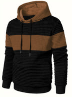 Color-Block Fashion Hoodie Sweatshirt Casual Versatile Men'S Pullover - Coffee Color