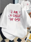 Front and Back Printed Short-sleeve T-shirt - "I Am a of God," Faith-themed - Women's Spring/summer Trendy Printed T-shirt, Fashionable Item, Versatile and Casual - White
