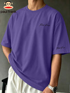 Paul Frank Summer Men's Pure Cotton Street Style Refreshing Pullover Short-Sleeve T-Shirt - Purple