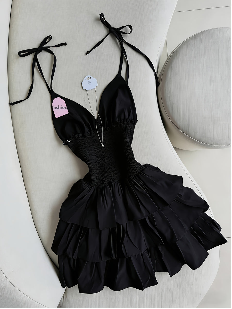 Y2K Spring Summer Cami Dress - Black