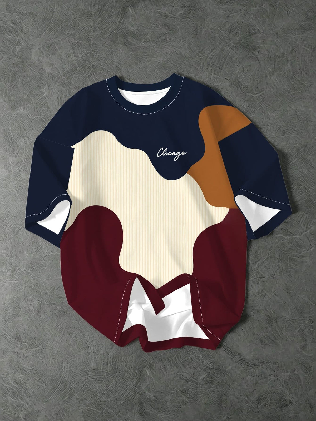 Men'S Fashion Fit Short Sleeve T-Shirt Summer New Trendy Individual Abstract Design Top Casual Round Neck Pullover Student Short Sleeve Tee - Mixed colors