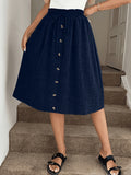 Women's Casual Fashion Half Skirt - Navy Color