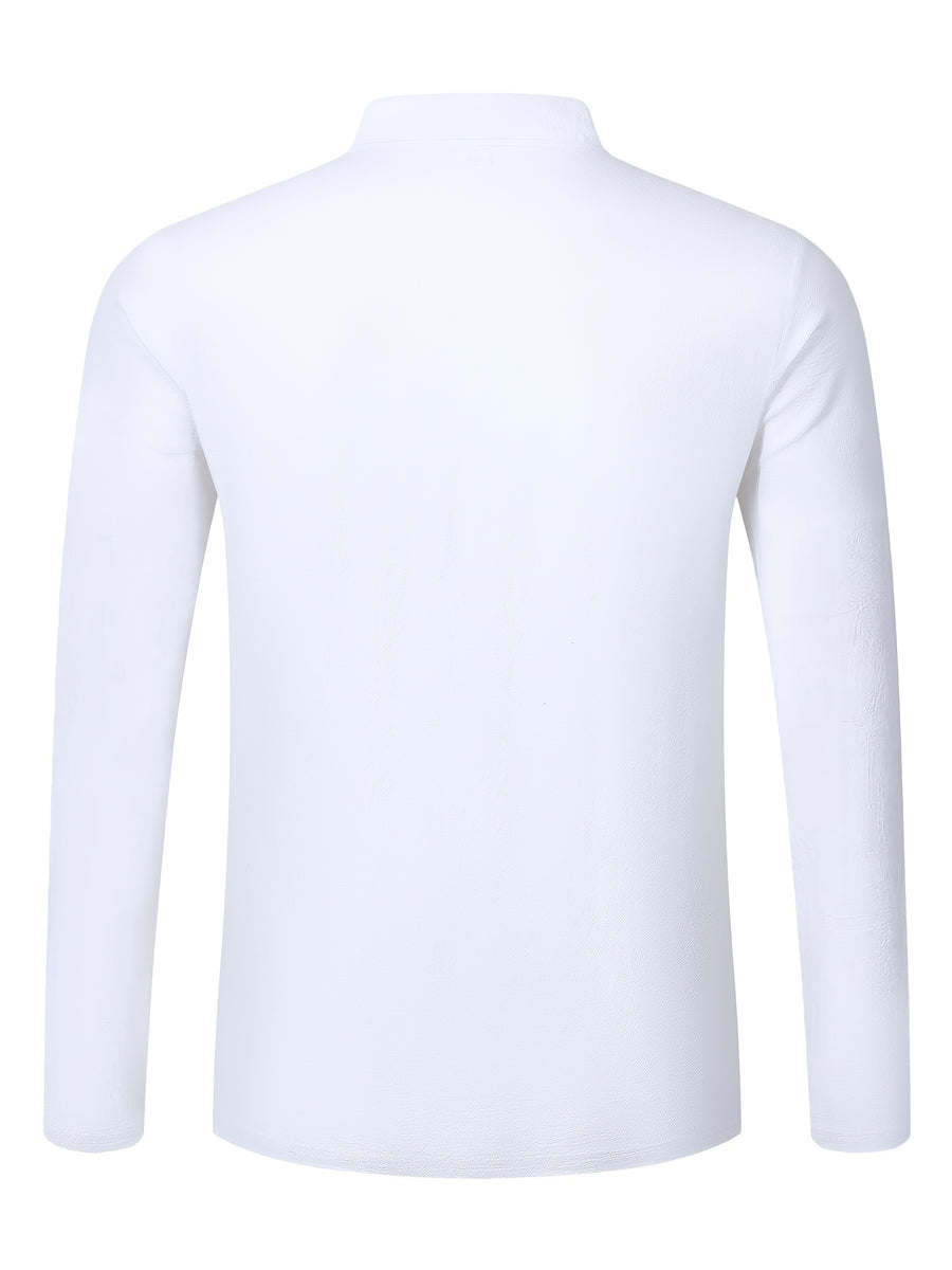 Men'S Fashion Autumn New Long Sleeve Shirt Loose Casual Solid Color Individualistic Shirt, New Season - White