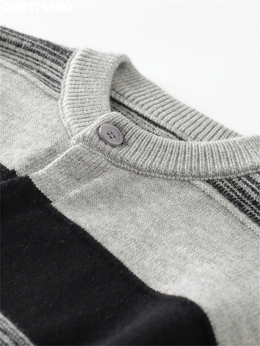 Katemar CRRTMARO Men's Knitted V-Neck Pullover Cardigan, Outdoor Casual Men's Apparel, New Autumn/Winter Warm and Comfortable Top, Goodberg - Grey