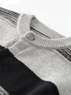 Katemar CRRTMARO Men's Knitted V-Neck Pullover Cardigan, Outdoor Casual Men's Apparel, New Autumn/Winter Warm and Comfortable Top, Goodberg - Grey