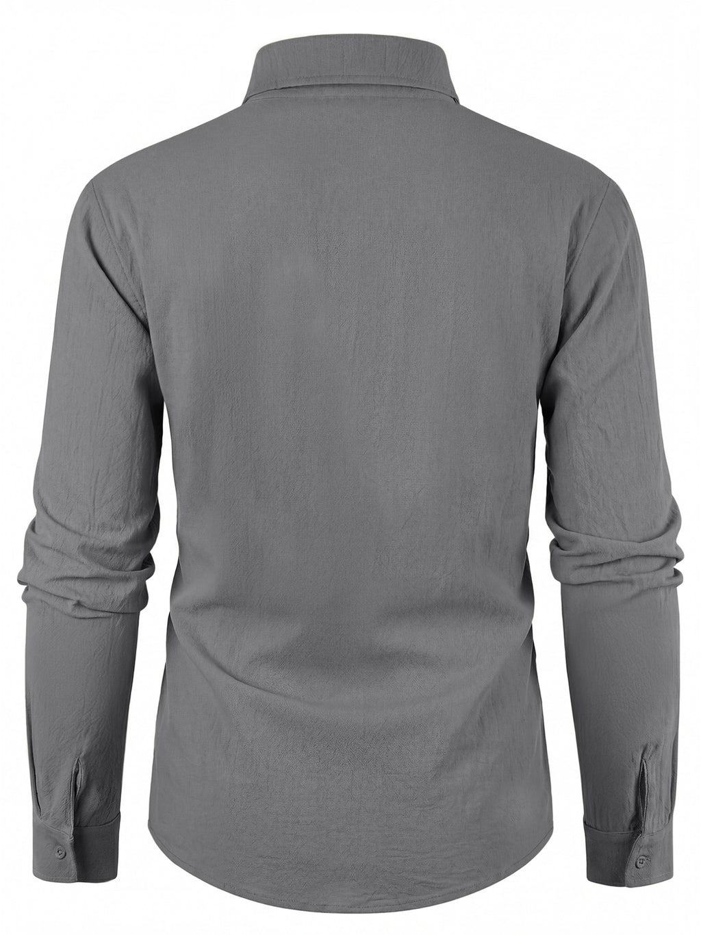 Retro Casual Men'S Long Sleeve Cardigan Shirt TOHATSU Logo Easy Letter Print Textured Loose Casual Shirt - Grey