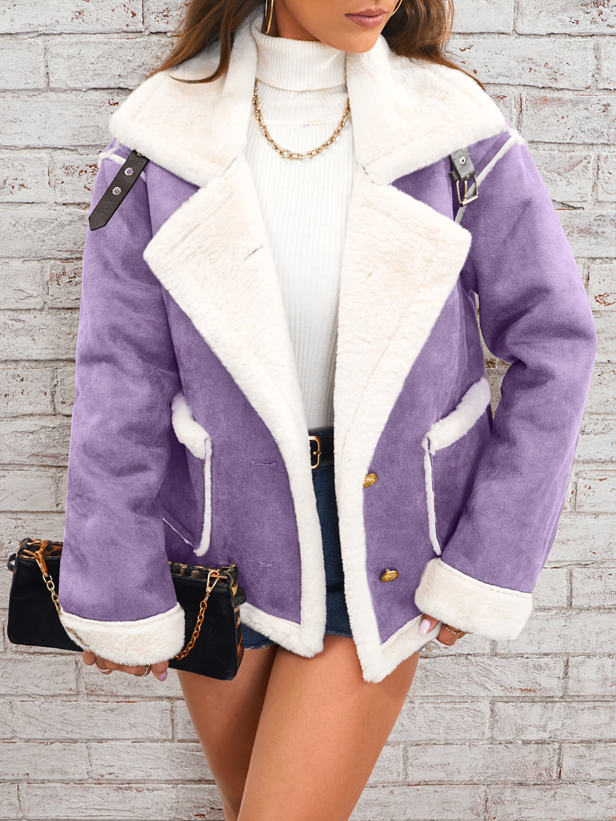 Lamb Women's Winter Coat - Dark Violet