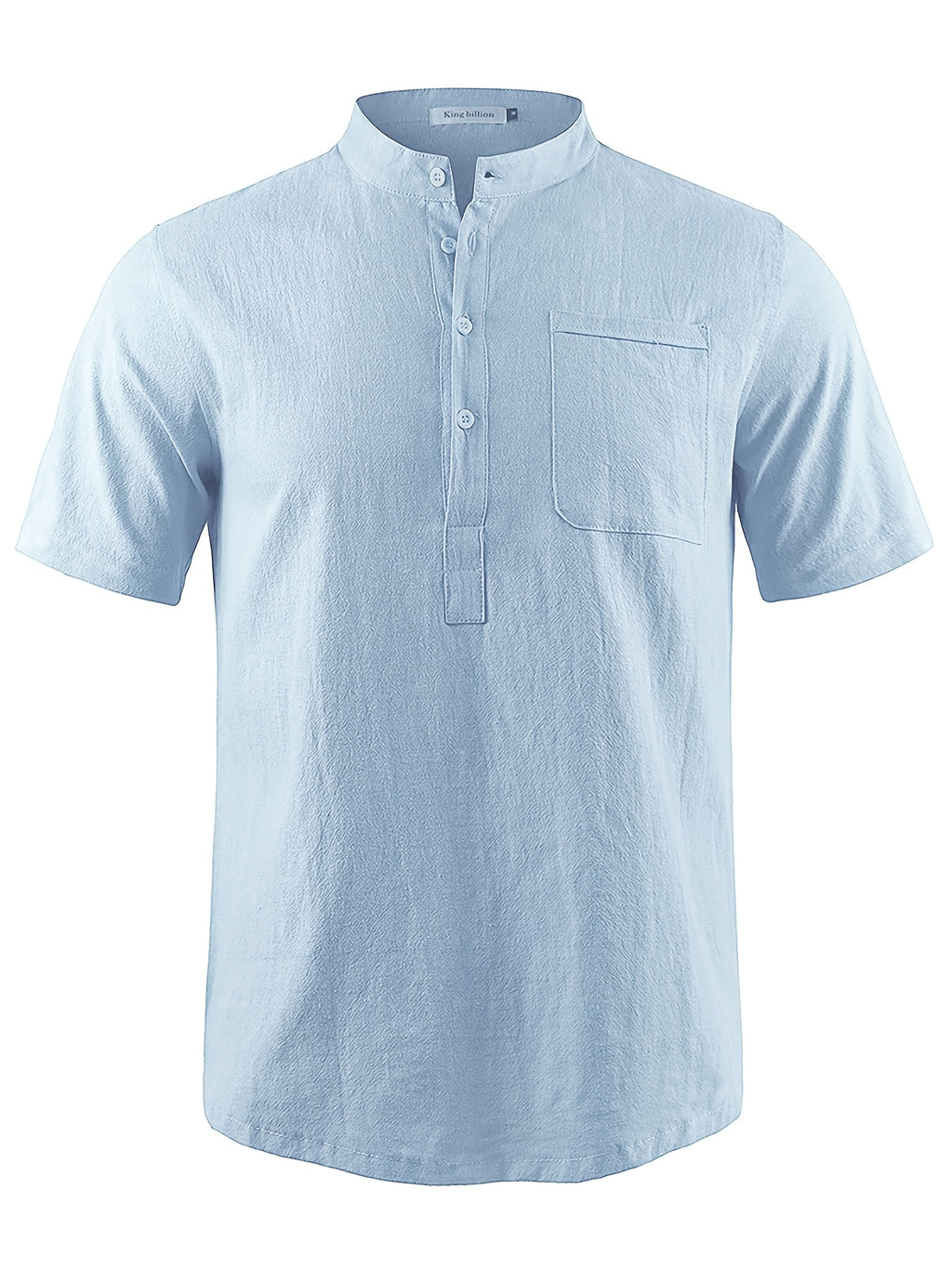 Men's Casual Shirt, Summer Short Sleeve, Lightweight and Breathable, Simple and Stylish, Versatile Casual Shirt - Light Blue