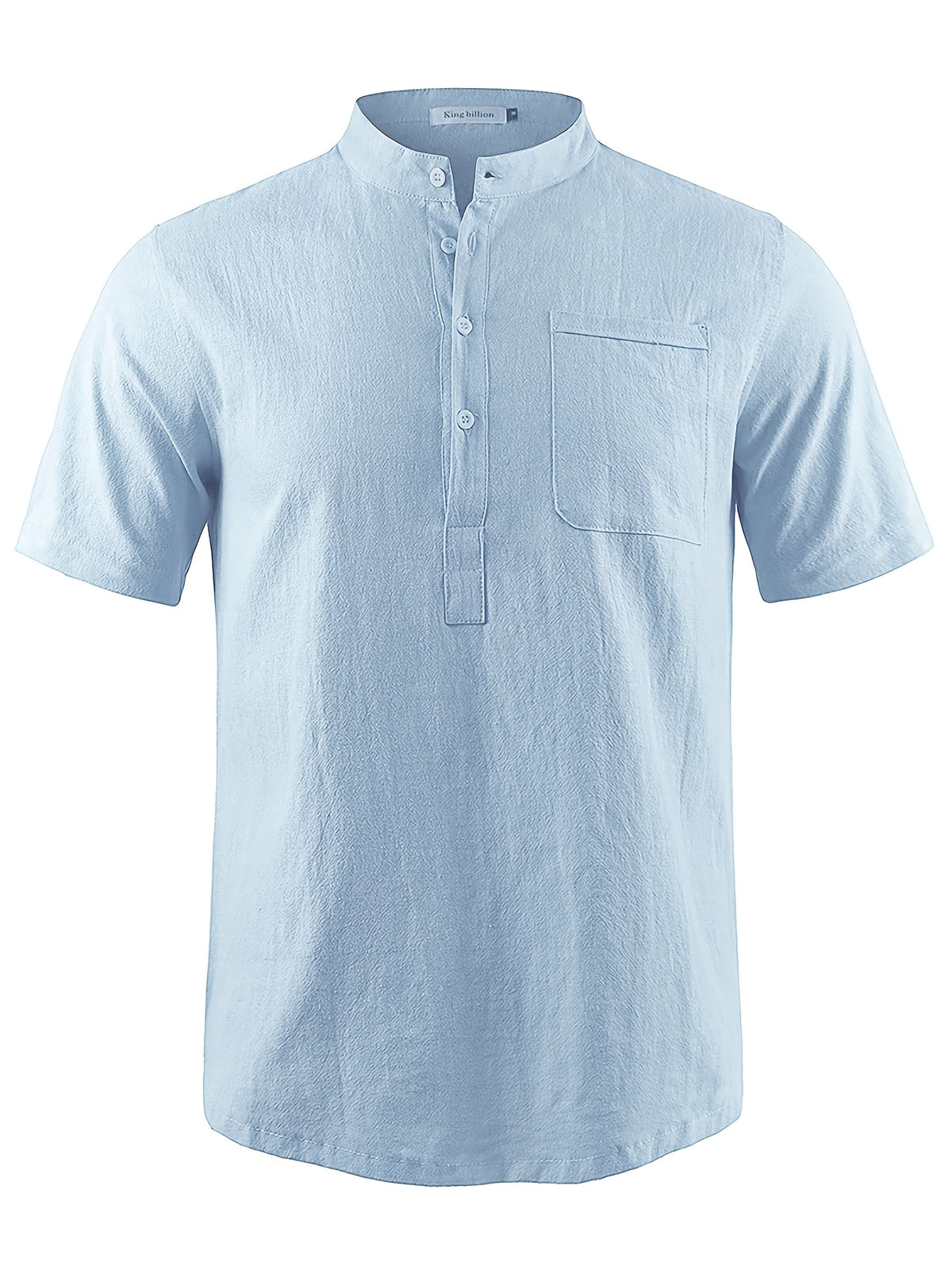 Men's Casual Shirt, Summer Short Sleeve, Lightweight and Breathable, Simple and Stylish, Versatile Casual Shirt - Light Blue