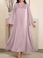 Middle Eastern Special Elegant Long Dress Temperament Robe - Light Purple
