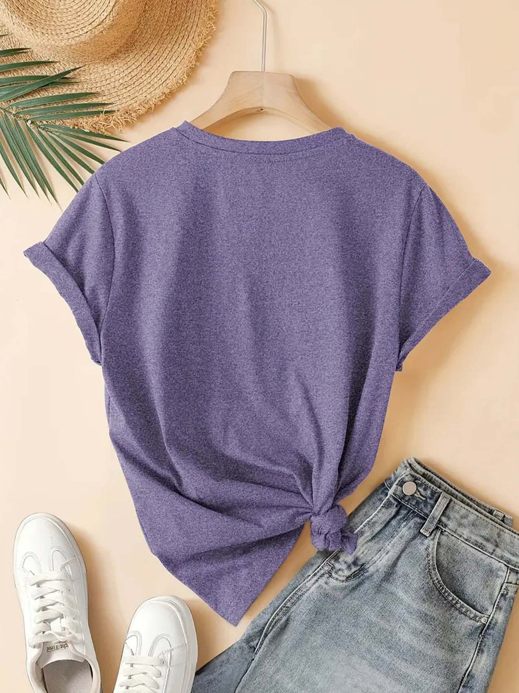 Women'S Summer T-Shirt, Cute Friends Q-Version Character Cartoon Print Nostalgic Style Round Neck Short Sleeve T-Shirt 90S Classic Movie Animation Warner Bros. Fan Gift Casual Vacation Travel Versatile Retro Style Top S-XXL - Purple